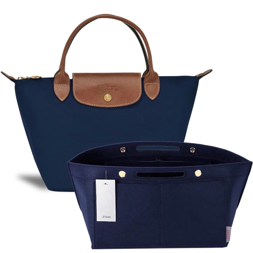 Navy Blue Women's Bag with Organizer 13 in wide 6.5 in high